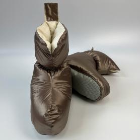 Пуховые тапочки туристические (Сапожки-носочки) 36/39 Comfort Socks Travel Grass - Молочный шоколад
