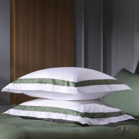 Наволочки с широкой отделкой (50х70 - 2 шт.) Alpine Pine Green Allure Grass - Белый / Хвойно-зеленый