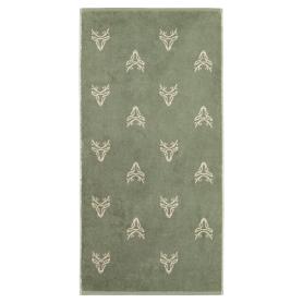 Полотенце с оленями махровое 50х100 Cawo Alpenchic Edition Allover 6229 43 - Оливковое