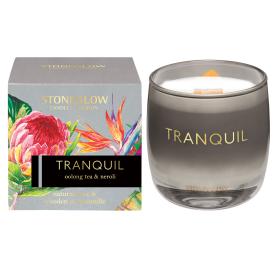 Свеча ароматическая в стакане в подарочной упаковке Спокойствие | Tranquil Stoneglow - 35ч.