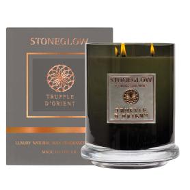 Большая свеча с тремя фитилями в стекле Восточный трюфель | Truffle D’orient Stoneglow - 200 ч.
