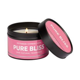 Свеча в жестяной баночке ароматическая Pure Bliss Чистое блаженство | Петтигрейн | Кипарис | Базилик  - 20 ч.
