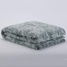 Пододеяльник папоротник жаккардовый сатин 200х220 Паллада Natural Fern Palette Grass - Натуральный зеленый
