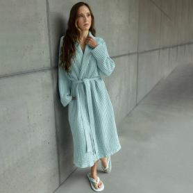 Халат вафельный элитный Поусада Pousada Abyss Habidecor M 235 - Светло-бирюзовый
