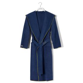 Халат яркий контраст махровый тонкий с капюшоном Meyzer Contrast XS - халат с контрастным кантом