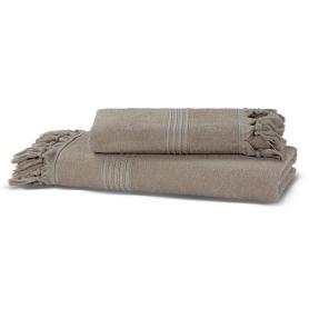 Полотенце с кисточками тонкое махровое / банная простыня 100х150 Meyzer Tassels - Дым