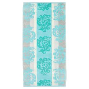 Полотенце жаккардовое махровое 50х100 Cawo Noblesse Cashmere Jacquard 1057 14 - Бирюзовое