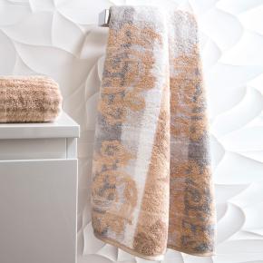 Полотенце топ жаккардовое махровое 80х150 Cawo Noblesse Cashmere Jacquard 1057 33 - Бежевое