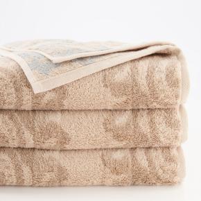 Полотенце восточный орнамент жаккардовое махровое 50х100 Cawo Noblesse Cashmere Jacquard 1057 33 - Бежевое