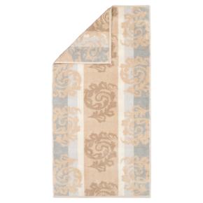 Полотенце жаккардовое махровое 50х100 Cawo Noblesse Cashmere Jacquard 1057 33 - Бежевое
