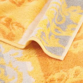 Полотенце махровое жаккард 80х150 Cawo Noblesse Cashmere Jacquard 1057 35 - Желтое