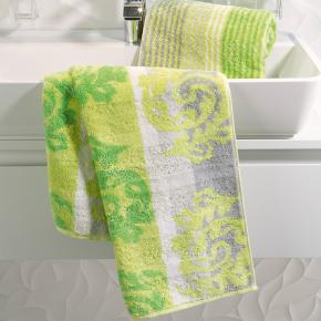 Полотенце премиум жаккардовое махровое 50х100 Cawo Noblesse Cashmere Jacquard 1057 45 - Салатовое