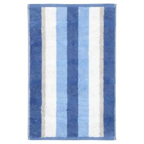 Полотенце в полоску махровое 30х50 Cawo Noblesse Stripe 1087 11 - Синее