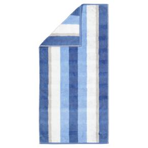 Полотенце в полоску махровое 50х100 Cawo Noblesse Stripe 1087 11 - Синее