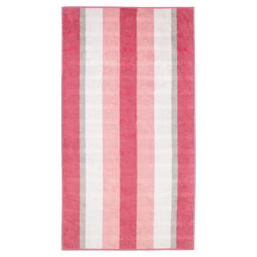 Полотенце элит люкс в полоску махровое 80х150 Cawo Noblesse Stripe 1087 22 - Розовое