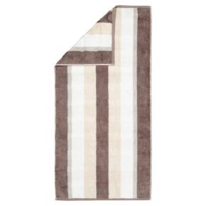 Полотенце Германия хлопковое в полоску махровое 30х50 Cawo Noblesse Stripe 1087 30 - Бежево-коричневое