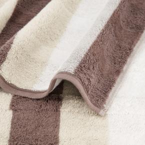 Полотенце в яркую полоску махровое 30х50 Cawo Noblesse Stripe 1087 30 - Бежево-коричневое