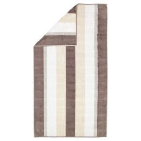 Полотенце Германия хлопковое в полоску махровое 80х150 Cawo Noblesse Stripe 1087 30 - Бежево-коричневое