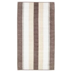 Полотенце в полоску махровое 80х150 Cawo Noblesse Stripe 1087 30 - Бежево-коричневое