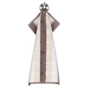Полотенце в полоску махровое 30х50 Cawo Noblesse Stripe 1087 30 - Бежево-коричневое