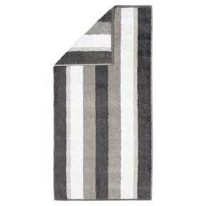 Полотенце Германия хлопковое в полоску махровое 50х100 Cawo Noblesse Stripe 1087 77 - Серое