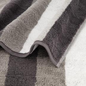 Полотенце в яркую полоску махровое 50х100 Cawo Noblesse Stripe 1087 77 - Серое