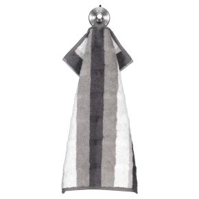 Полотенце в полоску махровое 30х50 Cawo Noblesse Stripe 1087 77 - Серое