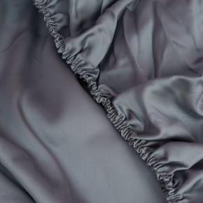 Простыня на резинке (180х200х40) Grey Brilliant Grass 100% тенсель - Серая - отделка детально