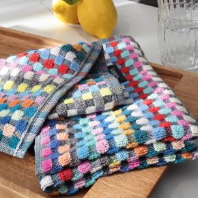 Полотенце - салфетка для кухни махровая махровое для кухни Cawo Home 50х50 Confetti Karo 2021 12 - Разноцветное