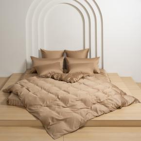 Постельное белье качественное евро (200х220; 70х70 - 2 шт; 240х260) Sand Brilliant Grass - Песочный от German Grass