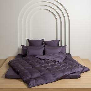 Постельное белье элитное темное 1 5 (150х200; 50х70 - 2 шт; 240х260) Violet Brilliant Grass - Фиолетовое - ткань детально