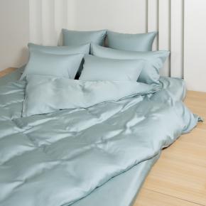 Постельное белье качественное евро (200х220; 70х70 - 2 шт; 180х200x40) Sea Wave Brilliant Grass - Бирюзовое от German Grass