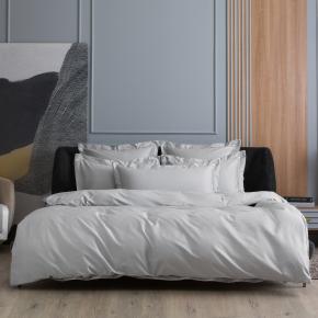 Постельное белье евро (200х220; 70х70 - 2 шт; 180х200х40) Ash Grey Allure Grass - Светло-серый