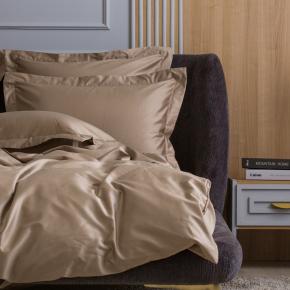 Постельное белье евро (200х220; 70х70 - 2 шт; 180х200х40) Caramel Beige Allure Grass - Карамельно-бежевый