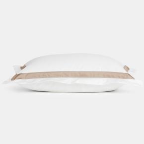 Наволочки с широкой декоративной отделкой (50х70 - 2 шт.) Alpine Caramel Beige Allure Grass - Белый / Карамельно-бежевый