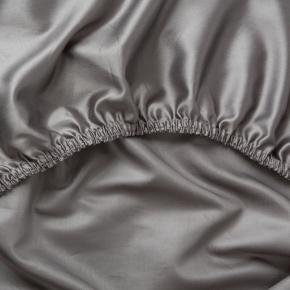 Простыня на резинке (200х200х40) Graphite Allure Grass 100% Египетский хлопок - Темно-серый