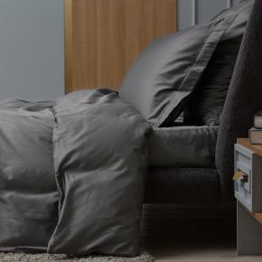Постельное белье евро хлопковое (200х220; 70х70 - 2 шт; 180х200х40) Graphite Allure Grass - Темно-серый