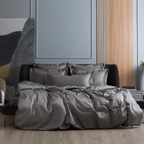 Пододеяльник премиум на пуговицах 200х220 Graphite Allure Grass 100% хлопок сатин - Темно-серый