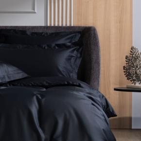 Комплект иссиня черных наволочек (50х70 - 2 шт.) Dark Onyx Allure Grass - Черный с синеватым отливом