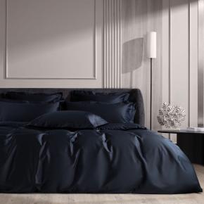 Простыня плоская розово-бежевая плоская (240х260) Dark Onyx Allure Grass - Черная с синеватым отливом