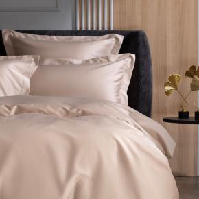 Постельное белье семейное (150х200 - 2 шт; 50х70 - 2 шт; 180х200x40) Nude Pink Allure Grass - Розовато-бежевое с жемчужным блеском