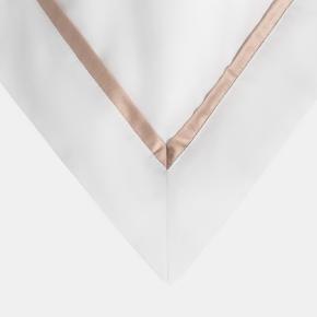 Белые наволочки с узким кантом (50х70 - 2 шт.) Alpine Nude Pink Allure Grass - Белый / Розовато-бежевый с жемчужным блеском