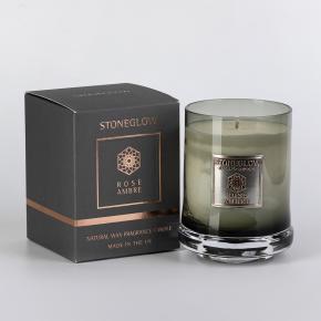 Свеча в подарочной упаковке в стеклянном  стаканчике Роза и Амбра | Rose Ambre Stoneglow - 50 ч. - 50 ч. от stone glow (Стоун глоу)