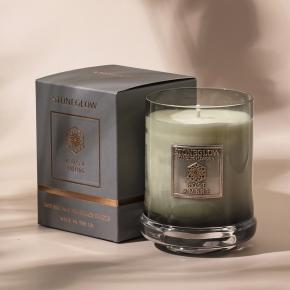 Свеча в стеклянном  стаканчике Роза и Амбра | Rose Ambre Stoneglow - 50 ч. (Стоун глоу)