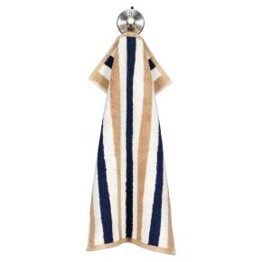 Полотенце полосатое махровое 30х50 Cawo Coast Stripes 6213 31 - Синий / Бежевый Германия