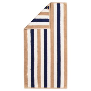 Полотенце полосатое махровое 50х100 Cawo Coast Stripes 6213 31 - Синий / Бежевый Германия