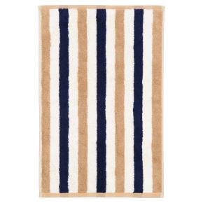 Полотенце полосатое махровое 30х50 Cawo Coast Stripes 6213 31 - Синий / Бежевый