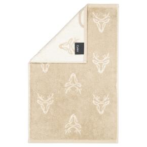 Полотенце с оленями махровое 30х50 Cawo Alpenchic Edition Allover 6229 33 - Бежевый