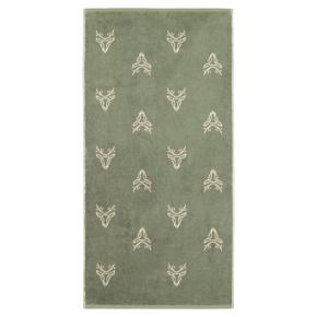 Полотенце с оленями махровое 50х100 Cawo Alpenchic Edition Allover 6229 43 - Оливковый
