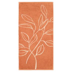 Полотенце двустороннее двухцветное с цветочным контуром 50х100 Atelier Floral 6239 33 - Медный